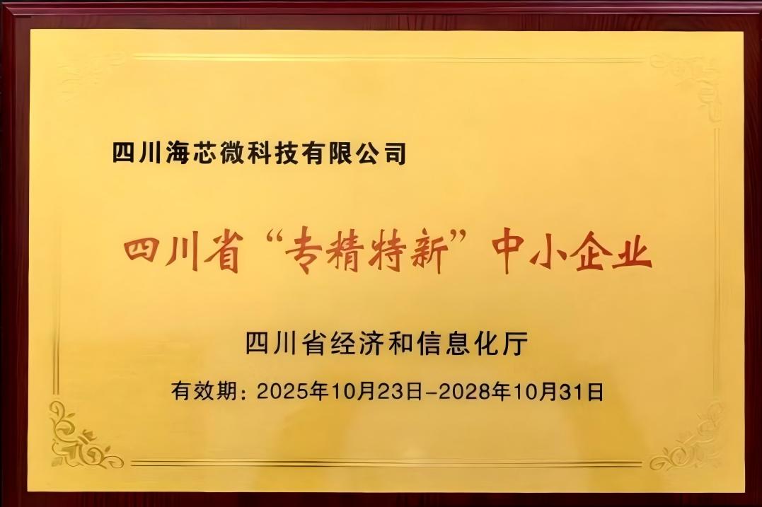 四川省专精特新证书